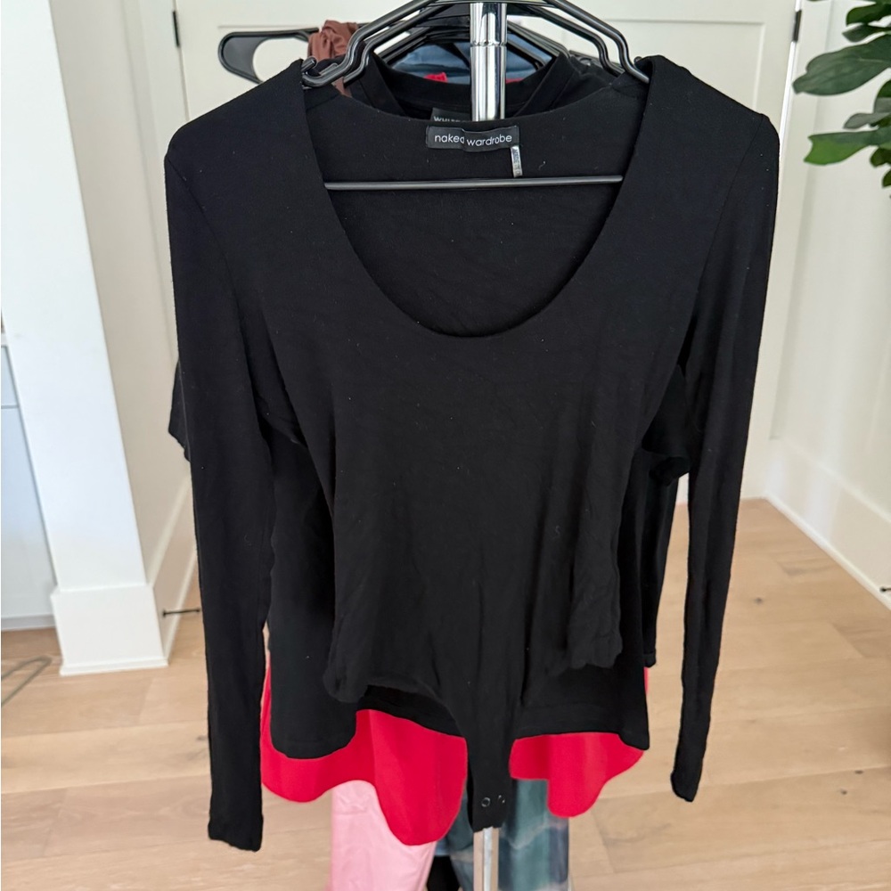 NAKED WARDROBE Black Women's Top